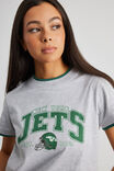 Lcn Nfl Cotton Graphic Tee, LCN NFL GREY MARLE/JETS - alternate image 4