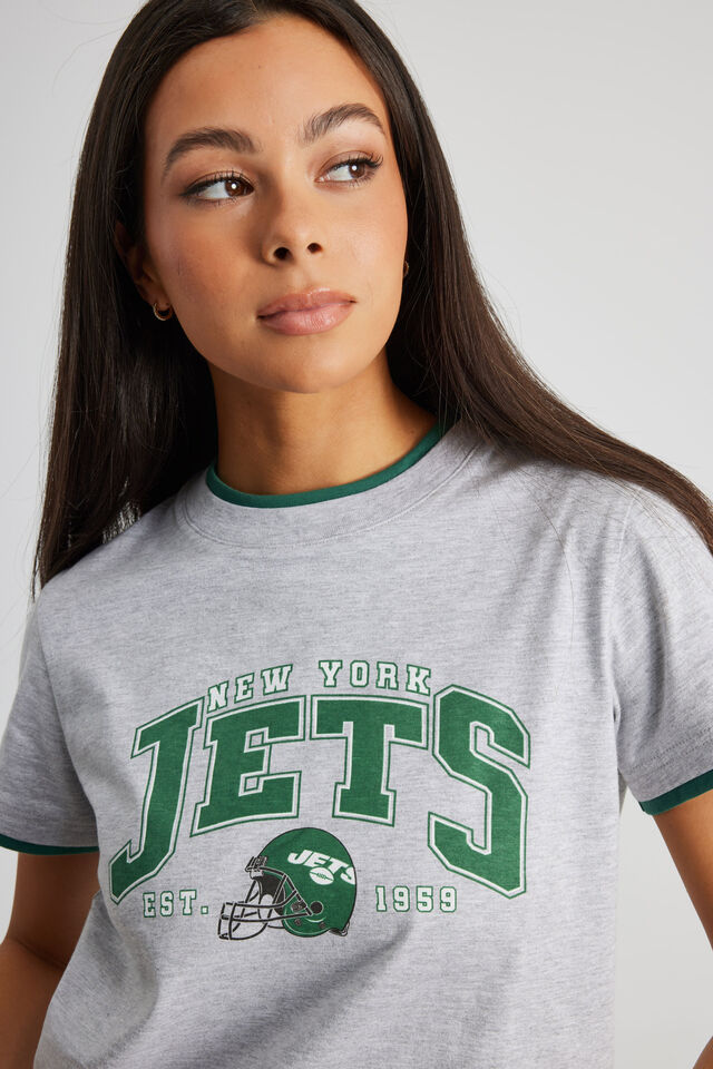 Lcn Nfl Cotton Graphic Tee, LCN NFL GREY MARLE/JETS