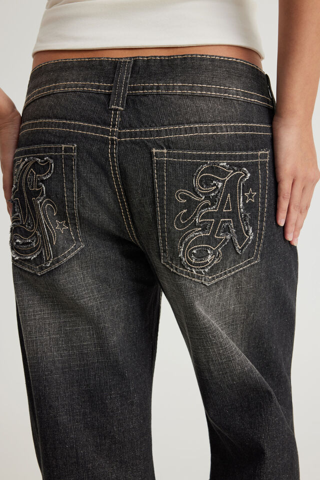 Luca Low Rise Bootleg Jean, BLACK AMEX