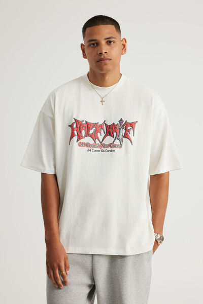 Half Half Heavyweight Box Fit Graphic Tshirt, HH CLOUD/FLESH WOUND