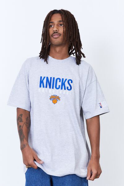 Oversized Nba T Shirt, LCN NBA GREY MARLE/KNICKS BASKETBALL