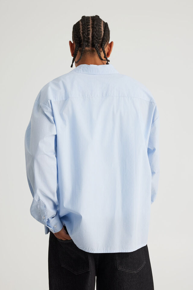Authentics Long Sleeve Shirt, AUTHENTICS PALE BLUE PINSTRIPE