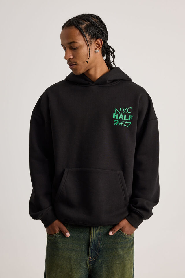Half Half Hoodie, HH BLACK/CASH CHECKED