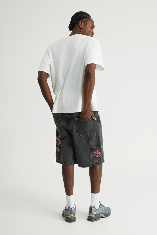 Notion Carpenter Denim Short, BLACK IRON/MUTLI PLACEMENT