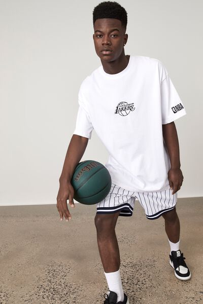 Oversized Nba T Shirt, LCN NBA WHITE/LAKERS LOGO