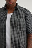 Half Half Short Sleeve Shirt, HH BLACK WHITE GRID CHECK - alternate image 4
