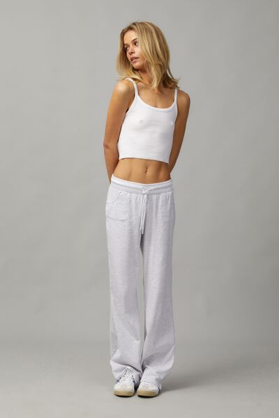 Lightweight Straight Leg Trackpant, SILVER MARLE