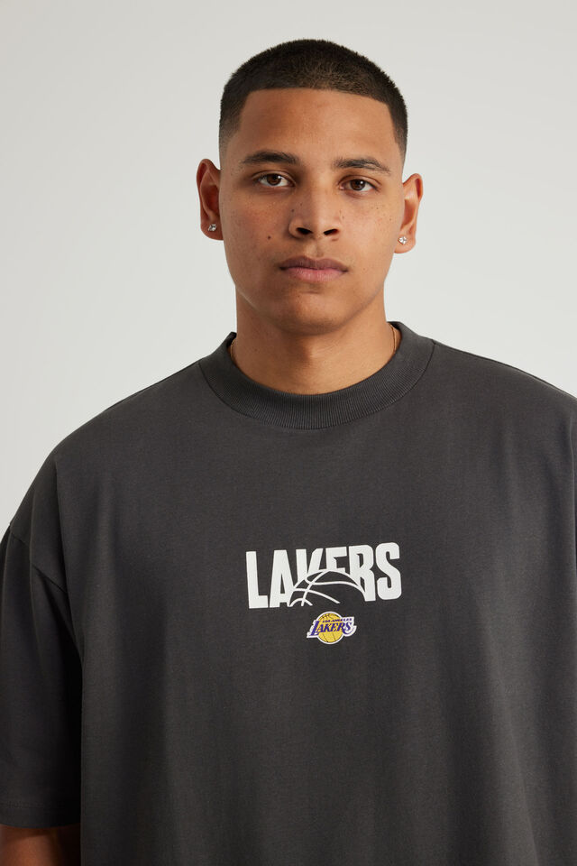 Box Fit Nba T Shirt, LCN NBA SLATE/LAKERS BALL