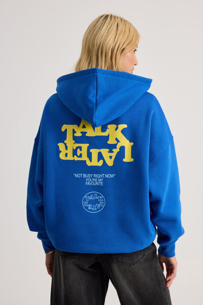Harley Slouchy Hoodie, ELECTRIC BLUE/TLK LTR