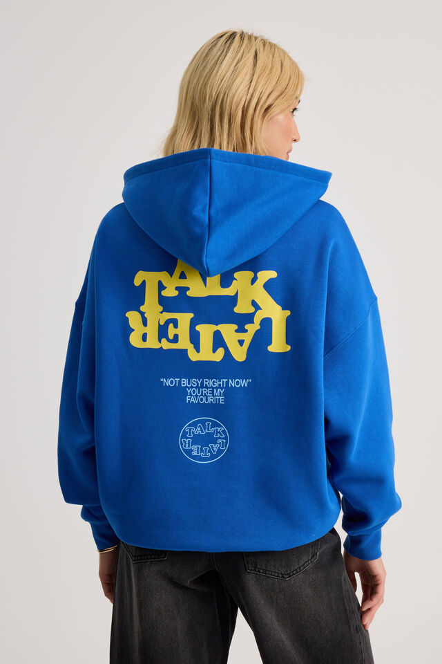 Harley Slouchy Hoodie, ELECTRIC BLUE/TLK LTR