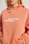 Open Gallery Boxy Hoodie, OG WASHED RICH ORANGE/SOCIAL MOVEMENT - alternate image 4