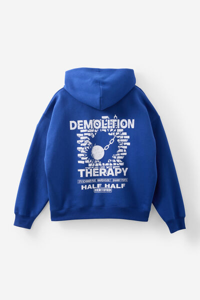 Half Half Hoodie, HH CORPORATE BLUE/ON SMOKO