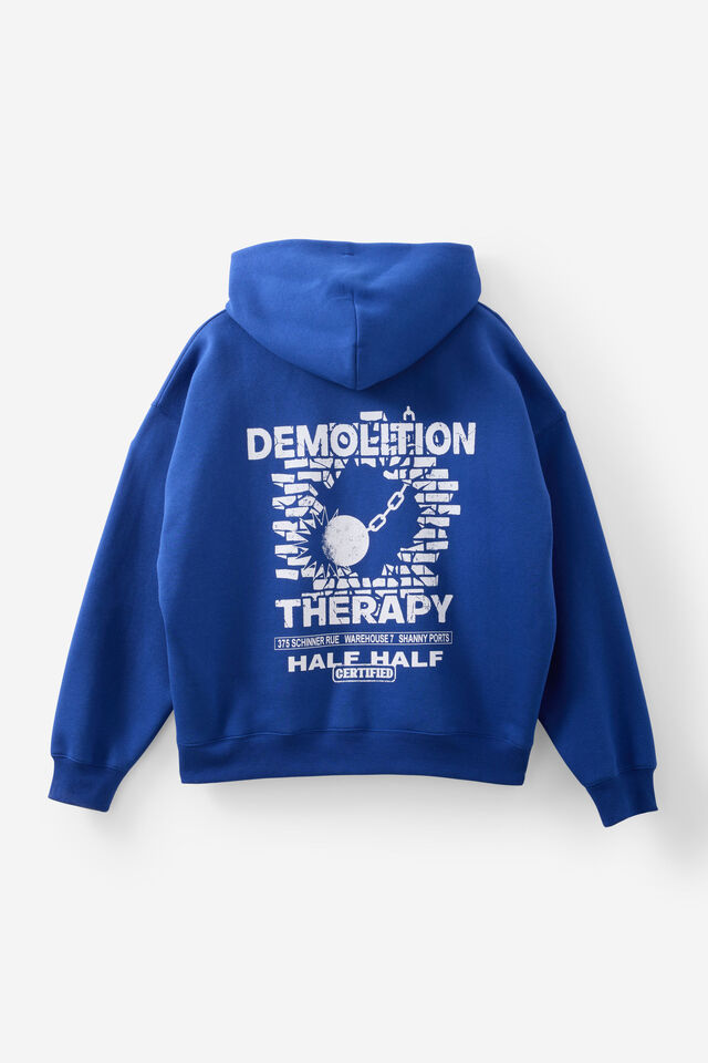 Half Half Hoodie, HH CORPORATE BLUE/ON SMOKO