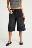 Mega Baggy Jort, BLACK/YOU RE MY BUTTERFLY - example image 2