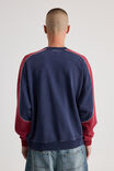 Half Half Piped Crew, HH WASHED MIDNIGHT NAVY/PANELLED Y2K - alternate image 3