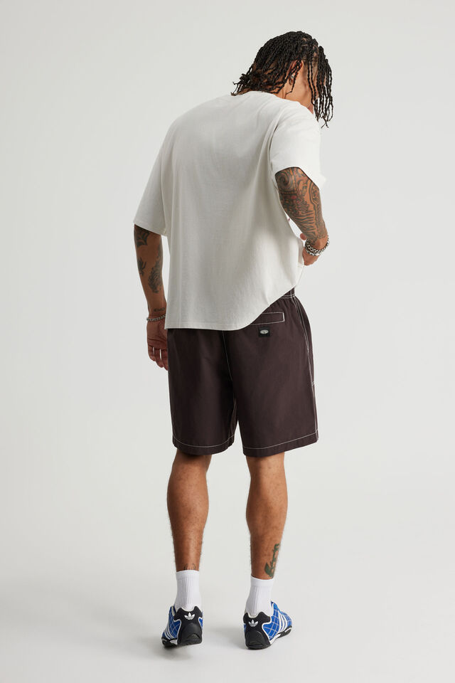 Half Half Pull On Short, CHOC NOIR