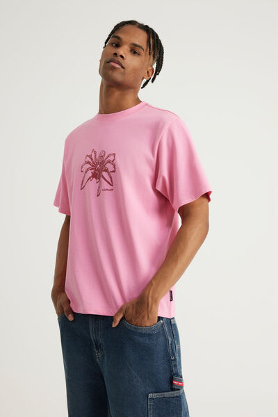 Half Half Heavyweight Core Fit Tshirt, HH PINK GELATI/SPIDA