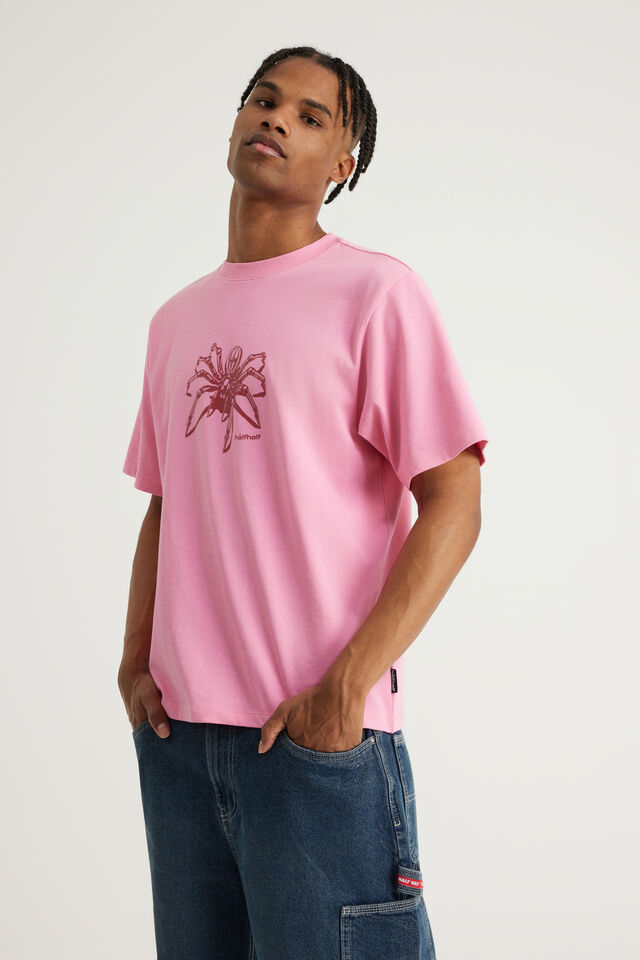 Half Half Heavyweight Core Fit Tshirt, HH PINK GELATI/SPIDA