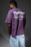 Half Half Box Fit Graphic T Shirt, HH GRAPE/HALF HALF HARDWARE - alternate image 1