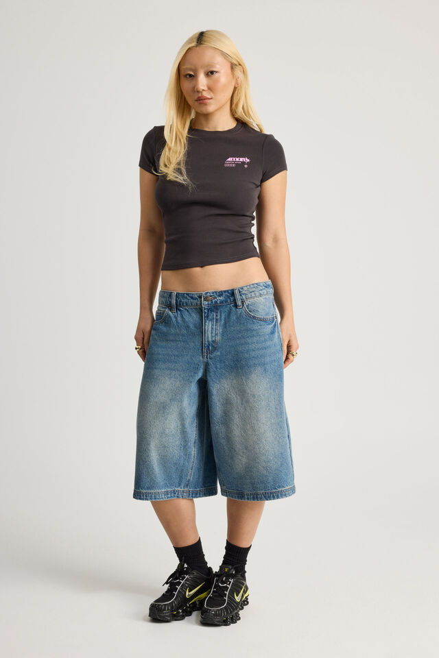 Mega Baggy Jort, AGED BLUE