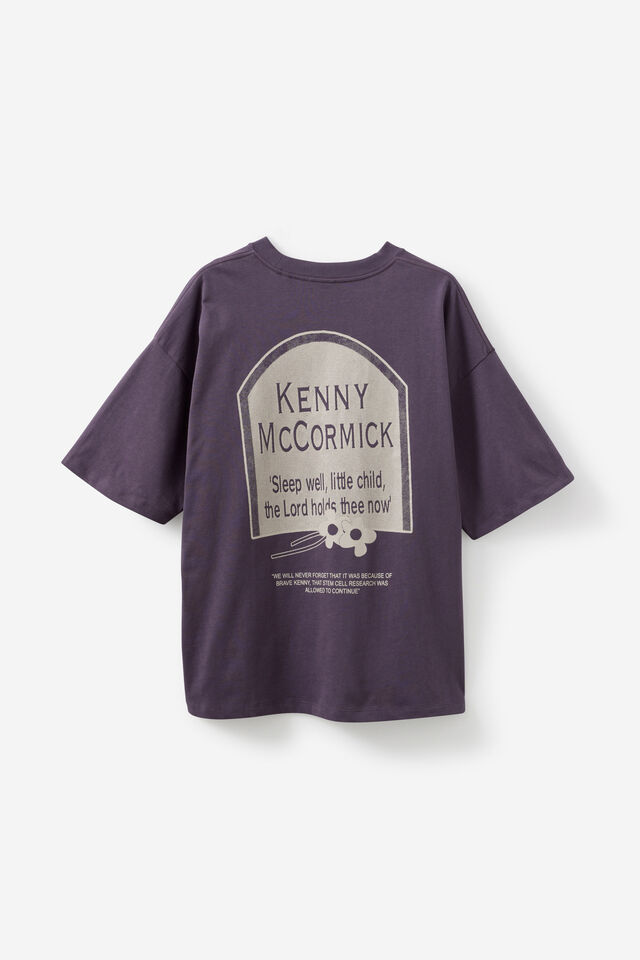 South Park X Half Half Box Fit Tshirt, LCN SOU WINTER PLUM/HALF HALF HEADSTONE