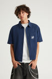 Notion Boxy Cropped Short Sleeve Shirt, NOTION BLUE CHECK/BACK SCRIPT & POCKET - example image 2