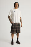 Half Half Pleated Woven Short, NEUTRAL CHECK - alternate image 2