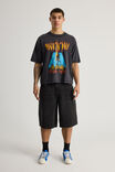 Boxy Cropped Music T Shirt, LCN BRA WASHED BLACK/DEF LEPPARD TOUR - alternate image 5