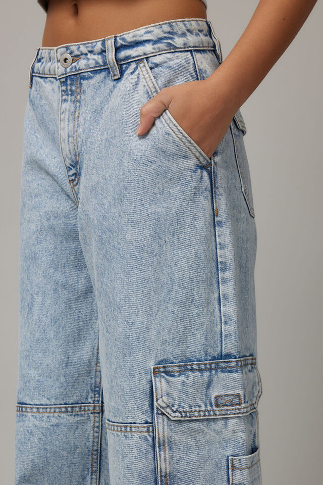 Lexi Baggy Cargo Jean, 90s BLUE