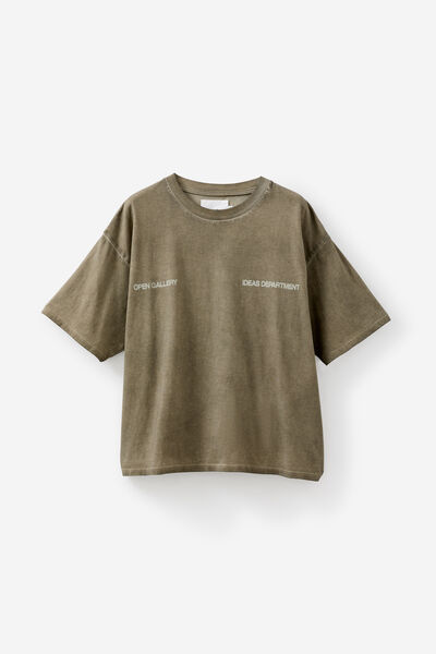 Open Gallery Box Fit Tshirt, OG KHAKI MIST OVERDYED/IDEAS DEPT
