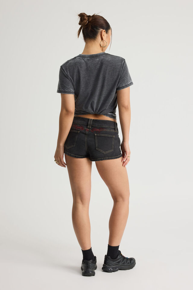 Tumblr Low Rise Booty Short, HEAVY WASH BLACK_STAR