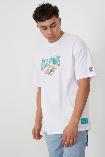 Oversized Nfl T Shirt, LCN NFL WHITE/DOLPHINS LOCKUP