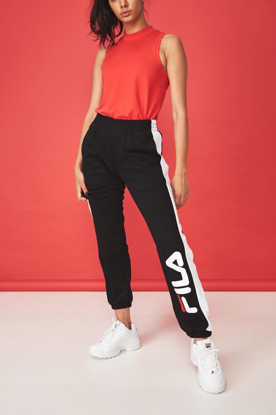 Fila Side Stripe Trackpant, BLACK