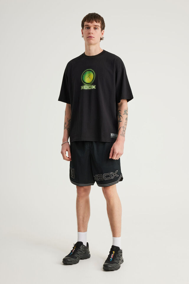 Ntn X Xbox Box Fit Tshirt, LCN XBOX WASHED BLACK/XBOX GLOW