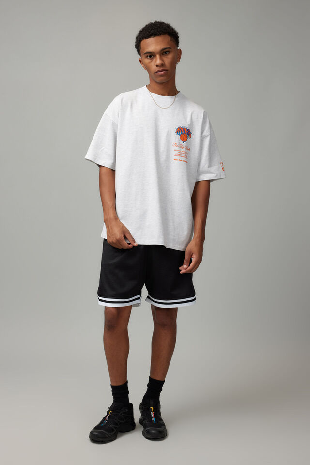 Oversized Nba T Shirt, LCN NBA SILVER MARLE/KNICKS SCRIPT