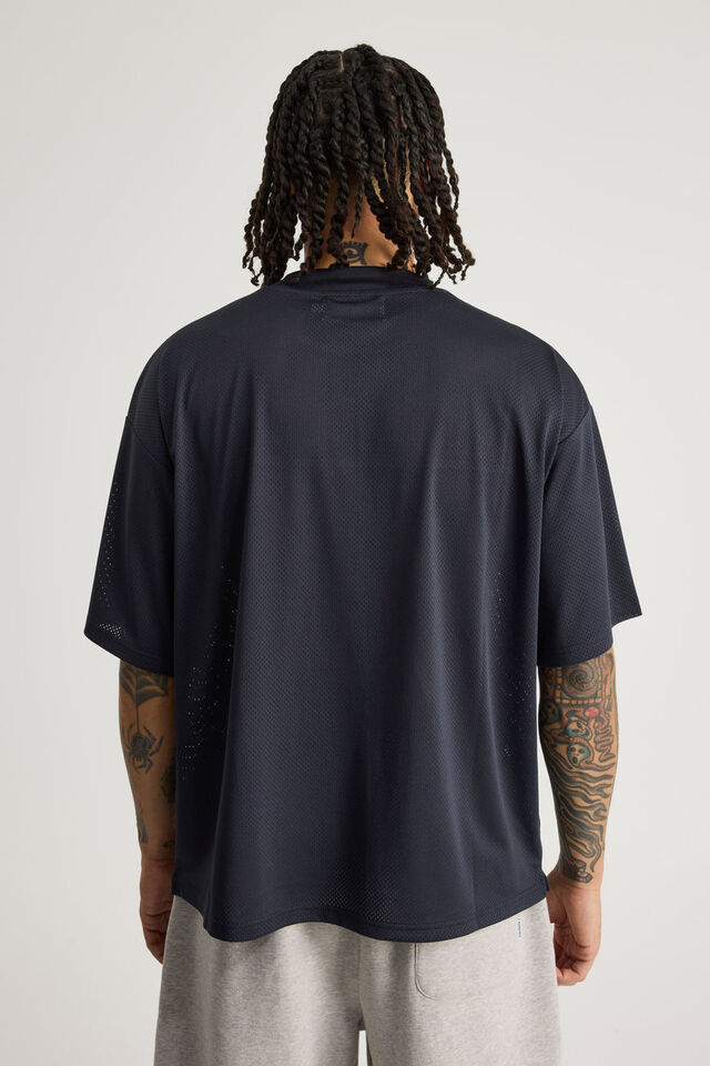Open Gallery Short Sleeve Mesh Tshirt, OG NAVY BLAZER/GALLERY PANEL