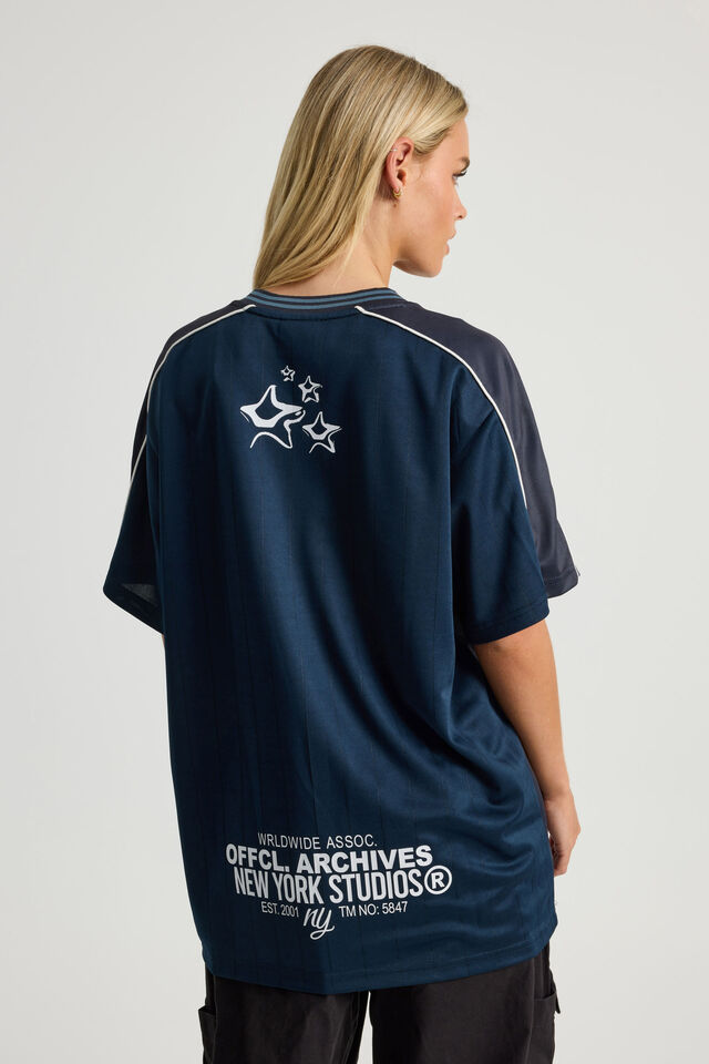 V Neck Sports Jersey, NAVY BLAZER/NY STUDIO