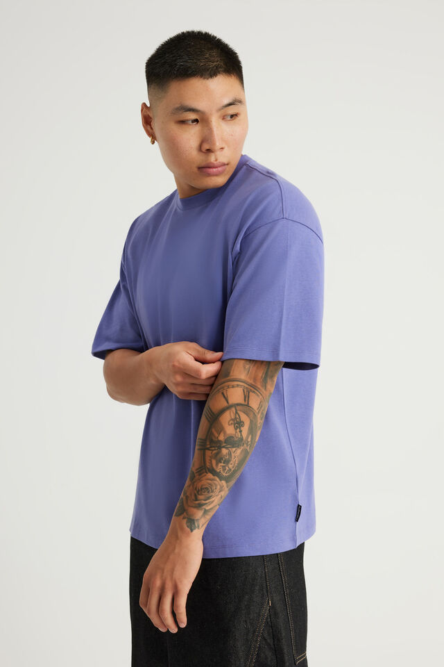 Authentics Heavy Weight Box Fit Tshirt, PURPLE SWAG