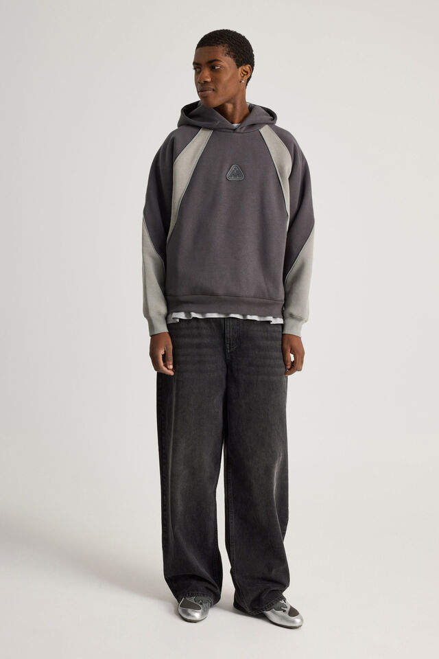 Half Half Hoodie, HH SLATE/OIL SLICK PANEL