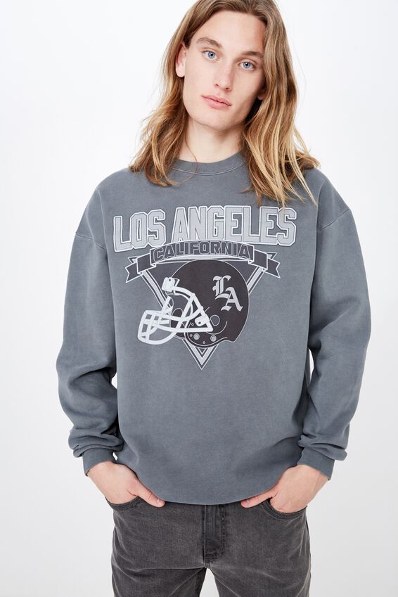 Oversized Graphic Crew, WASHED ASPHALT/LA