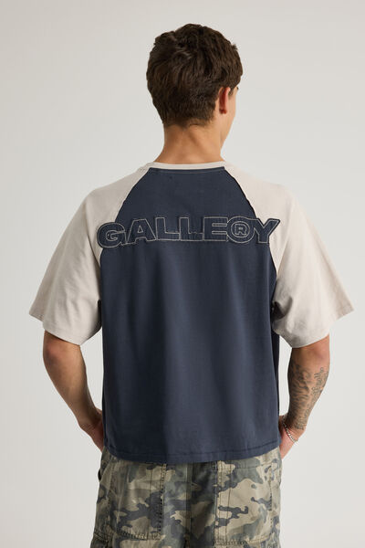 Open Gallery Raglan Tshirt, OG SEAL/PEBBLE REWORN