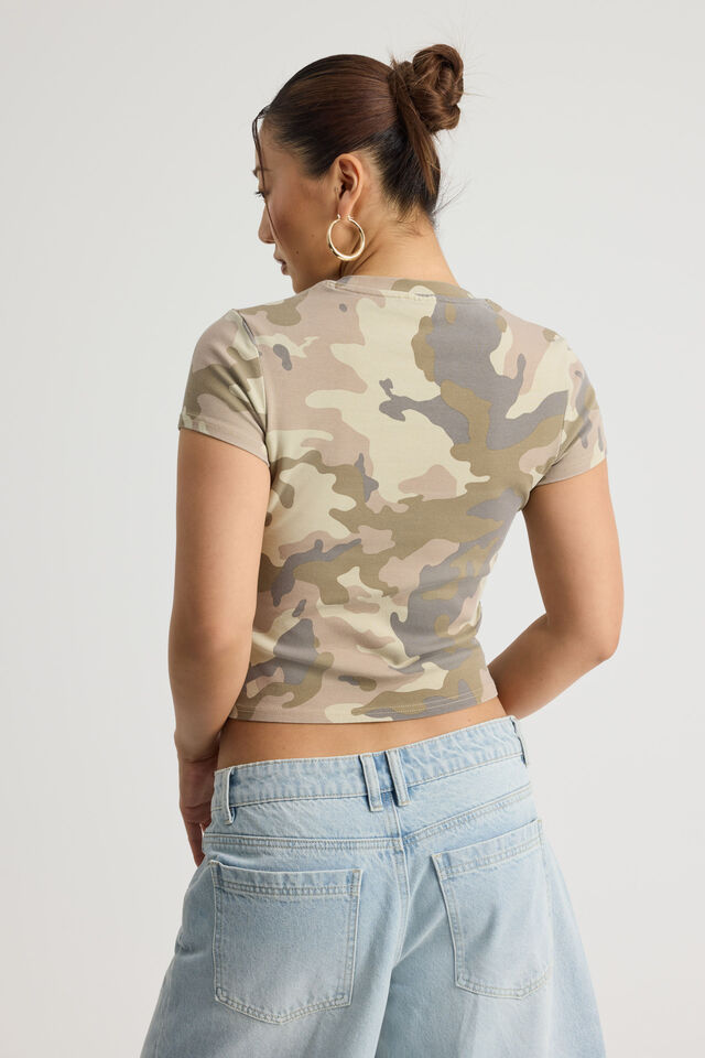 Fitted Graphic Tee, SAND CAMO/OG SCRIPT