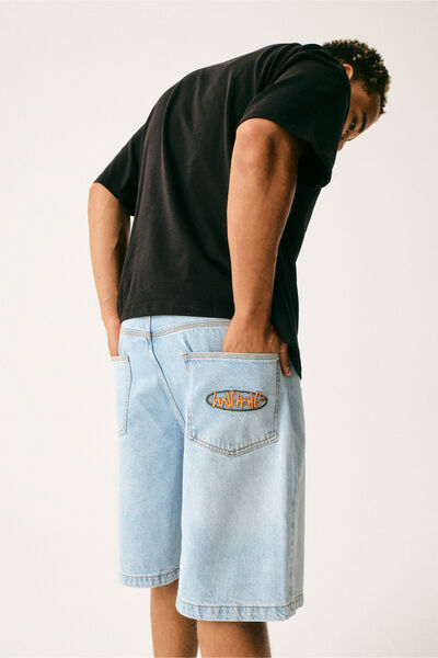 Half Half Classico Denim Short, CLEAN BLEACH