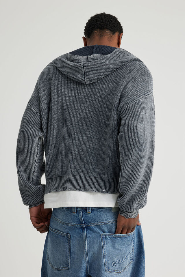Open Gallery Knit Zip Through, OG SEAL/ETERNITY