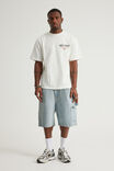 Half Half Painter Baggy Denim Short, DAY BLUE - alternate image 1