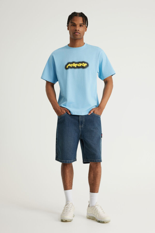 Half Half Heavyweight Core Fit Tshirt, HH BLUE HEAVEN/GLOOP BLUR