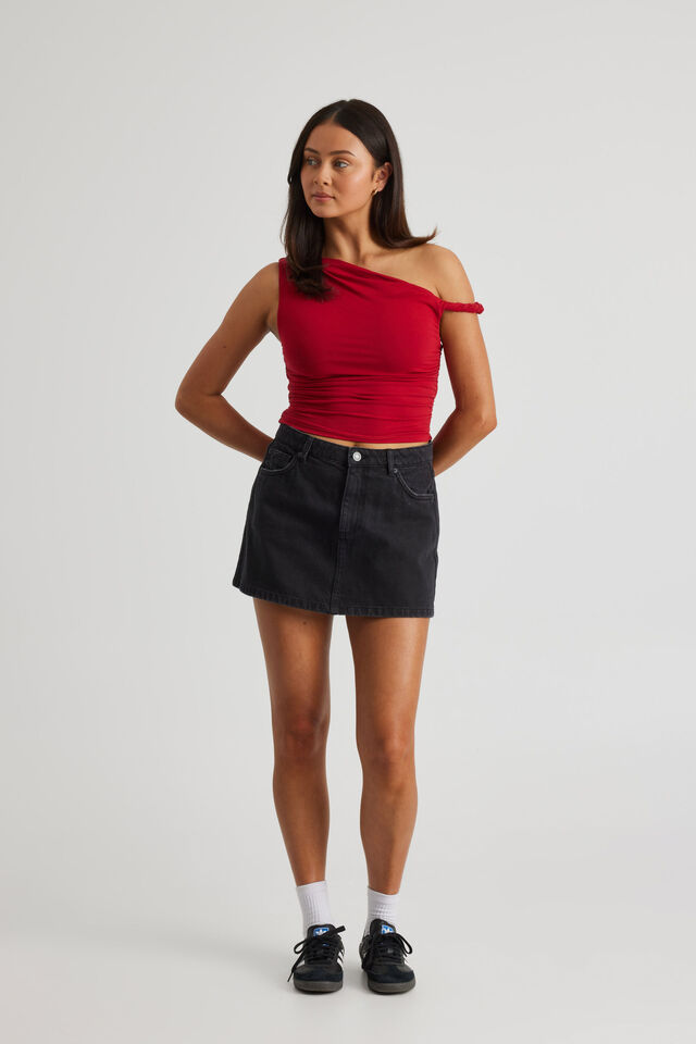 Leah Off Shoulder Ruched Top, SCOOTER