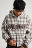 Half Half Zip Thru Hoodie, HH BROWN CHECK/SHRUBBERY - alternate image 4