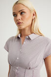 Short Sleeve Fitted Shirt, PINK CHECK - example image 4