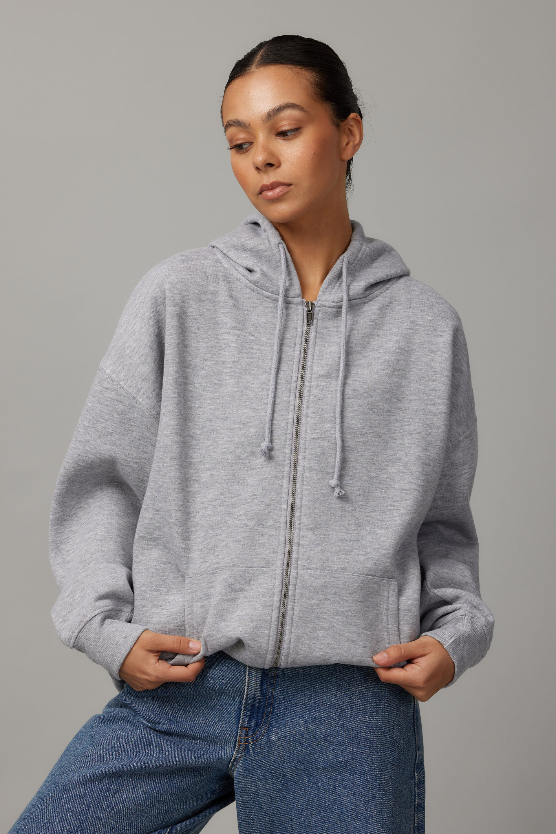 Washed Zip Through Hoodie